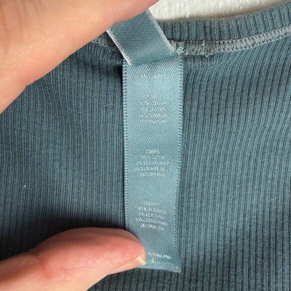 Skims Cotton Rib Tank TopSize Large Kyanite Blue - Picture 6 of 6